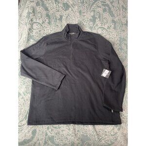 $55 Retail NWT Vintage‎ Eddie Bauer 1/4 Quarter Zip Black Sweater Size Large Y2K